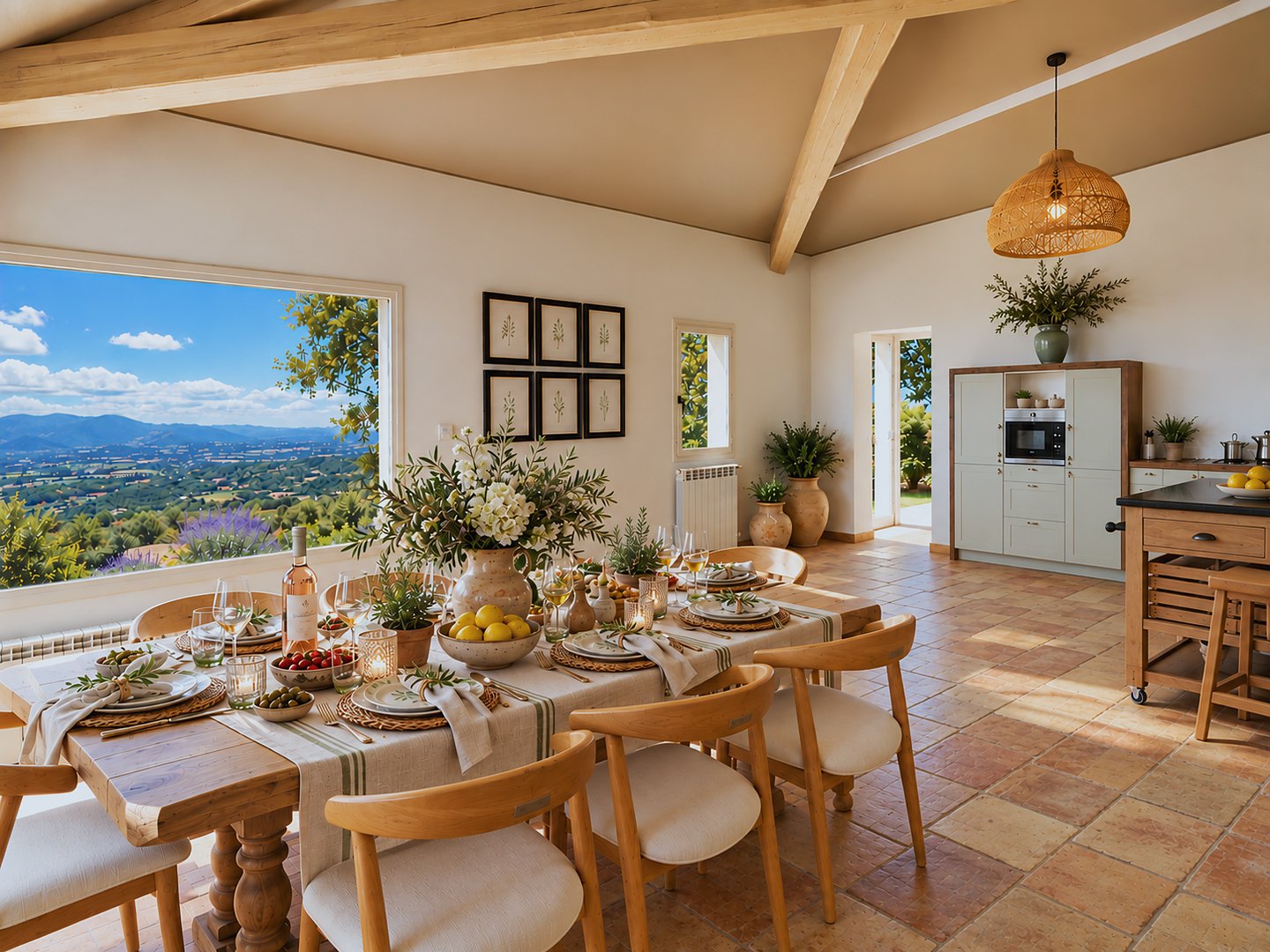 Cuisine entièrement équipée et coin repas, Villa Bonnieux
